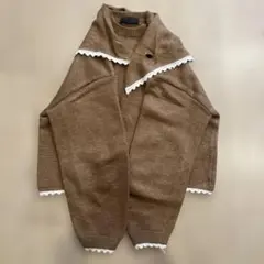 ZARA レース付き ニット ブラウン S