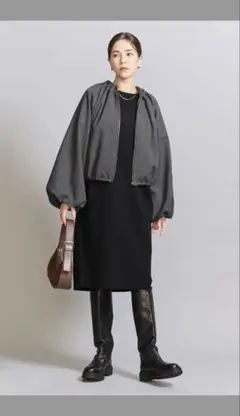 【新品・タグ付き】United Arrows グレンチェック ギャザー ブルゾン