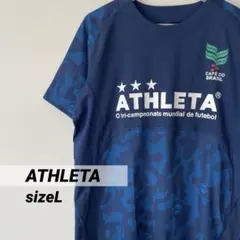 ATHLETA アスレタ　半袖　tシャツ プラシャツ　シャツ　メンズL 総柄　青