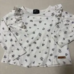 プティマイン　肩フリル花柄ロンT 100cm