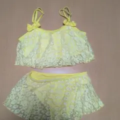 【お値下げ】女の子用 セパレート水着 イエロー レース
