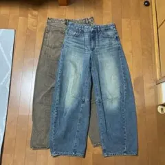 GU デニムパンツ 2色セット L/M