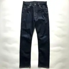 ★ストレッチ★ユナイテッドアローズ ストレートデニム M 濃紺 ブルー 革パッチのサムネイル