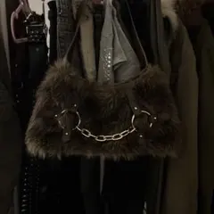 y2k 平成ギャル グランジ フェアリーグランジ 森ガール ファー ハンドバッグ