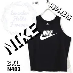 美品ナイキタンクトップN483△ノースリーブTシャツ3XLビッグロゴアメリカ古着