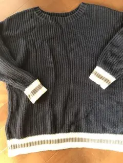 ざっくり ニット ネイビー