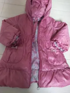 美品‼️エニファムピンク中綿フード付きコート 100cm✨