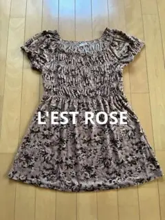 Lest Rose レストローズ ベロア 半袖チュニック