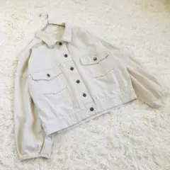 アプレジュール デニムジャケット ホワイト ゆったり Gジャンのサムネイル