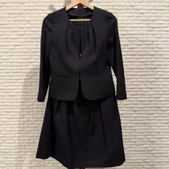ホワイトジョーラ スカートスーツ セットアップ 11号 L 黒 セレモニー