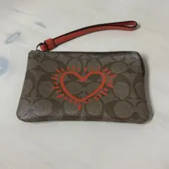 COACH キースヘリング シグネチャーミニポーチ コインケース