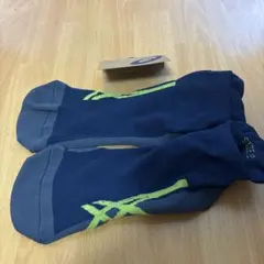 ASICS ネイビー/ライム ソックス 約24-26cmのサムネイル