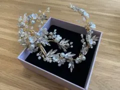 ウエディング　結婚式　ヘッドドレス　お花　パール