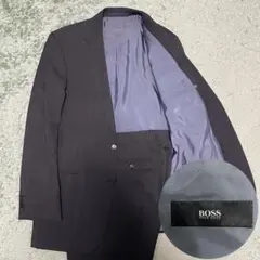 【極美品】HUGOBOSS スーツ セットアップ ウィンドペン グレー系L相当