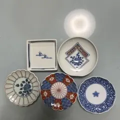 多様な模様の陶磁器小皿5枚セット