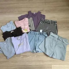 子供服まとめ売り　女の子　サイズ120 トップス　ボトムス　ワンピース10点夏服