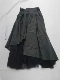 ■イートミー アシンメトリーチュールスカート ブラック系 XS レディース