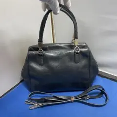 コーチ　2way　ショルダーバッグ　斜め掛け　ブラック　レザー