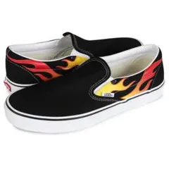 VANS バンズ クラシック スリッポン フレイム ブラック/ホワイト