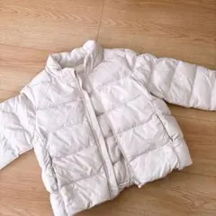 【ユニクロ】100cm ホワイト 中綿ダウンコート フードなし