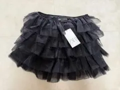 ZARA ザラ　チュールミニスカート　ティアードスカート　ブラック　【新品】