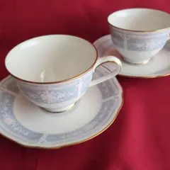 【Noritake】レースウッドゴールド　ティー・コーヒーカップ＆ソーサー　2客
