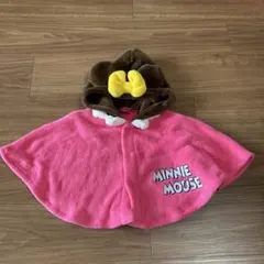 ミニーマウス フード付き　フリースポンチョ