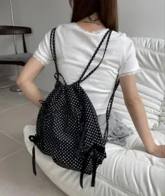 WEGO ドロストリボンギャザーナップサック