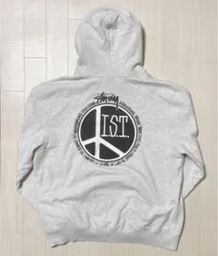 XL STUSSY PEACE DOT HOODIEパーカー　ヘザーグレー