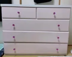 チェスト おしゃれ姫系 ローチェスト　タンス　ピンク　幅100 チェスト おしゃれ姫系 ローチェストタンスピンク幅100