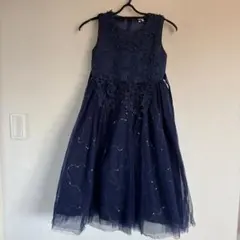 ネイビー刺繍ドレス 130cm