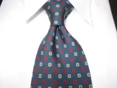 390 アクアスキュータムネクタイ シルク日本製ネイビー色 送料込み