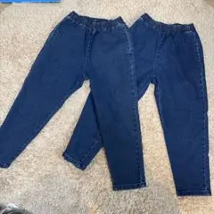 GU ジーユー　デニムシェフパンツ美品ダークブルーデニムパンツ 130 ２本