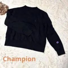 Champion チャンピオン トレーナー 黒 ブラック M L ロゴ 美品