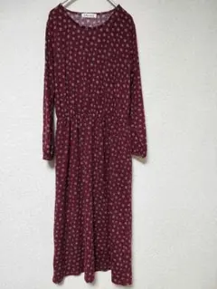 Sugar spoon 幾何学模様 長袖 ワンピース フリーサイズ