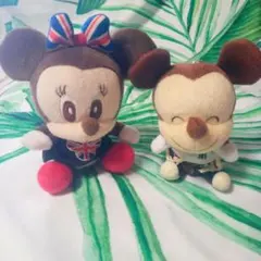 ミニーマウス＆ミッキーマウス ぬいぐるみキーホルダーセット
