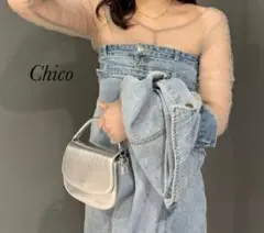 新品 Chico デニムベアミニワンピース
