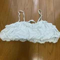 earth music&ecology ストライプ ビスチェ ブルー