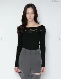 トップス melt the lady collared knit tops melt the lady neck strap knit tops gray - メルカリ