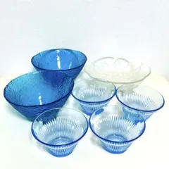 値下げ 昭和レトロ ガラス食器 小鉢 大鉢 ボウル 7点 HOYA クリスタル