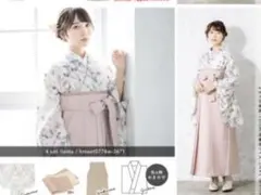 簡易袴セット 白練に牡丹 - メルカリ