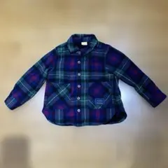 Mou Jon Jon 長袖チェックシャツ 裏起毛 100cm