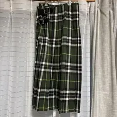 O'NEILグリーン系チェック ラップスカート