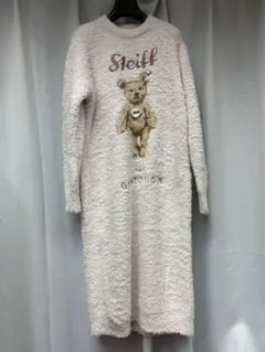 新品 ジェラピケ Steiff シュタイフ　パウダージャガードワンピース ピンク