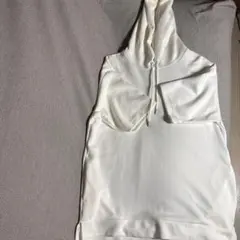 GU ホワイト フード付きパーカー