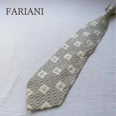 ファリアーニ ネクタイ 小紋柄 生成 ワイドタイ シルク 日本製【n9712】