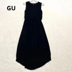 ジーユー GU フィッシュテール ワンピース S ブラック ノースリーブ 黒