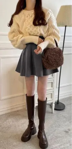 インパン裏地付きフレアミニスカート【グレイル】