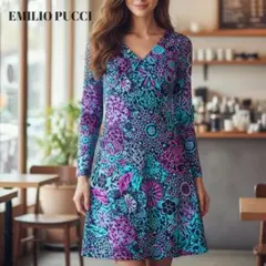 EMILIO PUCCI ワンピース EMILIO PUCCI（エミリオプッチ）ワンピース 青 サイズ:38(S位