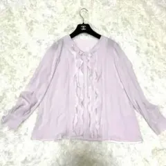 極美品 アナイ 23SS エターナルライン バックサテンナローラッフルブラウス